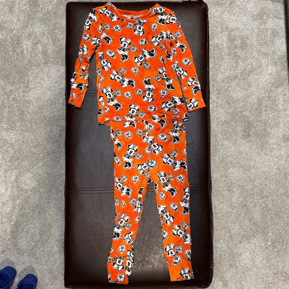 Posh Peanut Orange and Black Halloween Minnie Mouse Pajamas